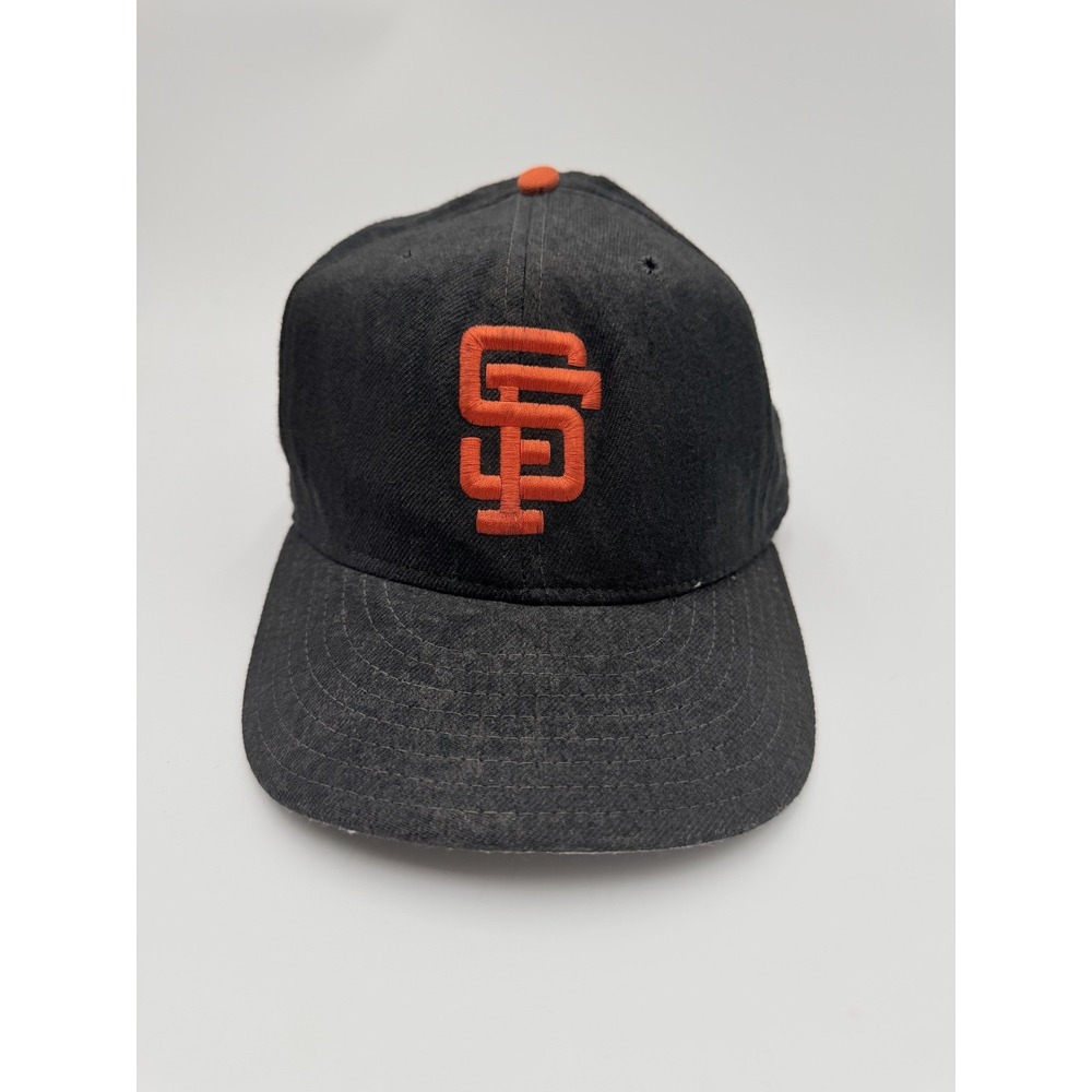 SF Giants Vintage USA New Era 59Fifty Fitted Hat Size 7 1/8‎ Black Wool MLB
